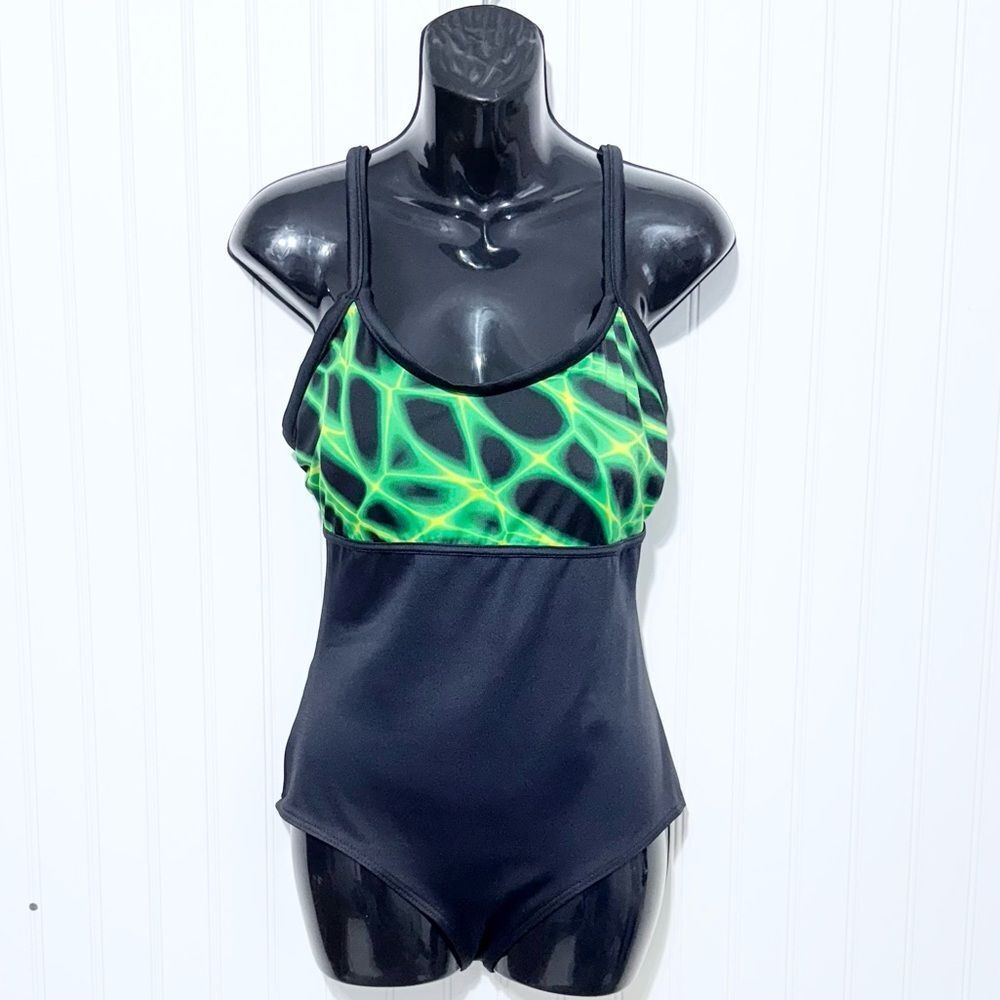 Missy Green and Black Women's Swimsuit Size L -12/14